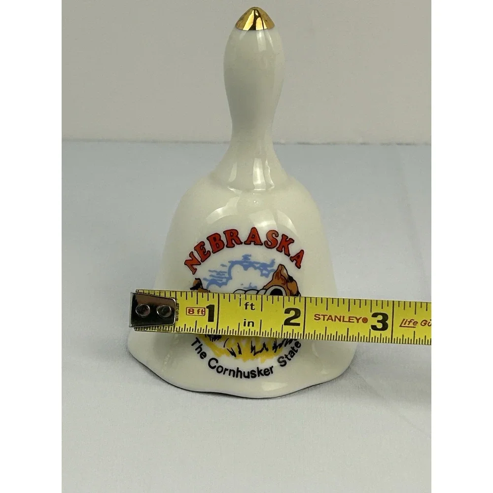 Vintage Nebraska The Cornhusker State Souvenir Porcelain Bell Wagon Travel Decor